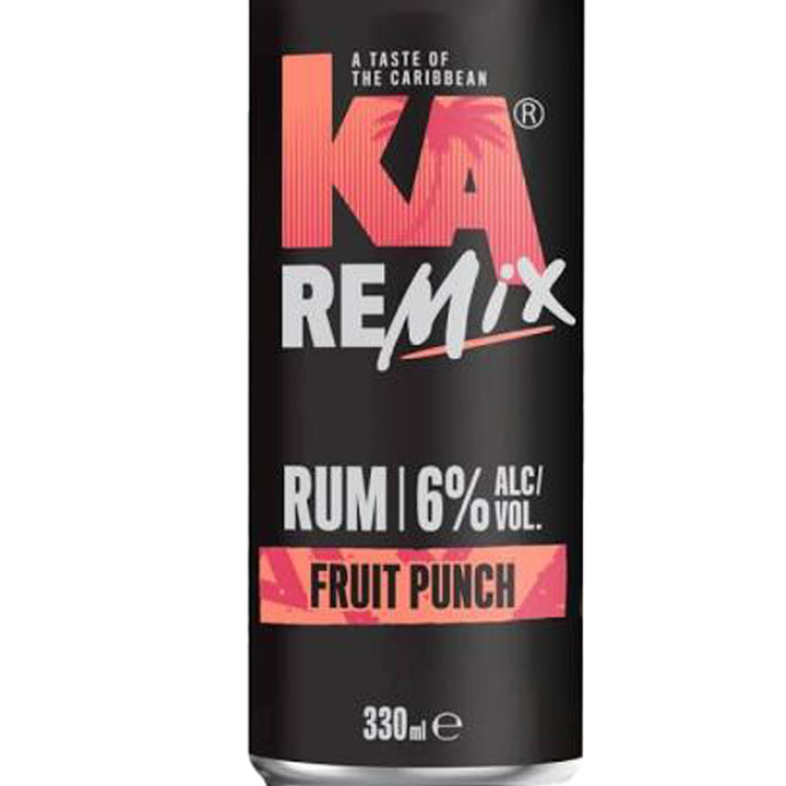 KA REMIX RUM 6% THE TASTE OF CARIBBEAN(ALCOHOLIC MIXER CANS) 330ML - Fruit Punch