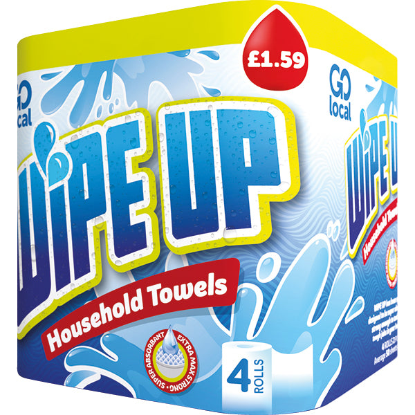 Wipe Up White Kitchen Towel Pm £1.59 4 Roll