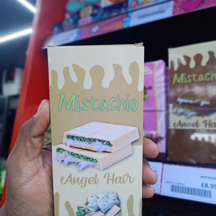 Mistachio Angel Hair Turkish Cotton Candy with Pistachio filling 172g - White Chocolate
