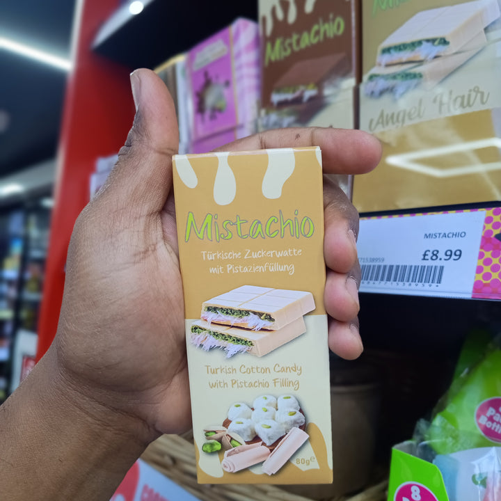 Mistachio Turkish Cotton Candy 80g - White chocolate