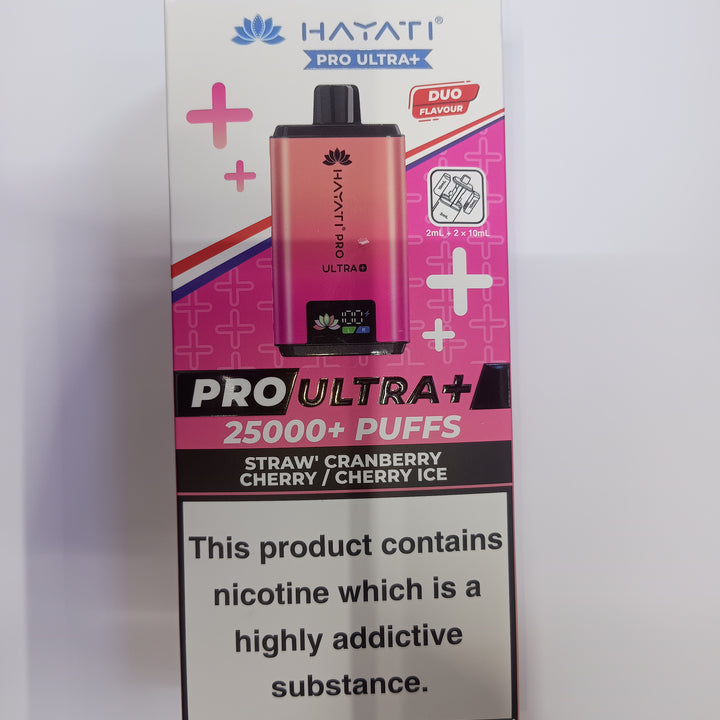 HAYATI PRO ULTRA+ 25000PUFFS(REFILLS DEVICE)BIG VAPES hayativapes hayatiproultra - Straw Cranberry Cherry/Cherry Ice