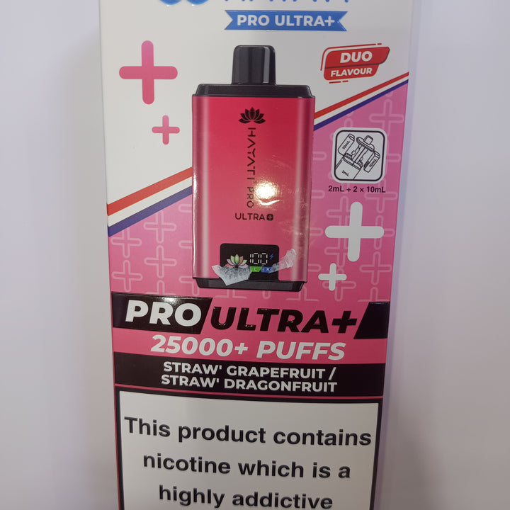 HAYATI PRO ULTRA+ 25000PUFFS(REFILLS DEVICE)BIG VAPES hayativapes hayatiproultra - Straw Grapefruit/Straw Dragonfruit