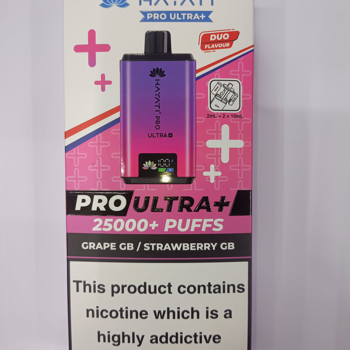 HAYATI PRO ULTRA+ 25000PUFFS(REFILLS DEVICE)BIG VAPES hayativapes hayatiproultra - Grape GB/Straw GB