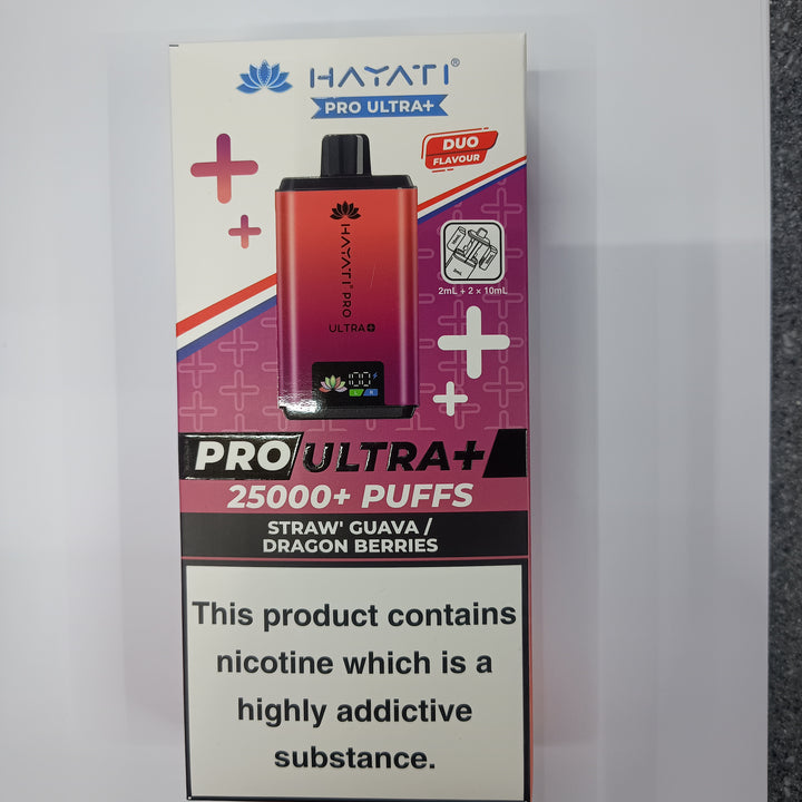HAYATI PRO ULTRA+ 25000PUFFS(REFILLS DEVICE)BIG VAPES hayativapes hayatiproultra - Straw Guava/Dragon Berries