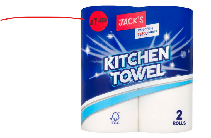 Jacks 2 Kitchen Towels £1.69pm