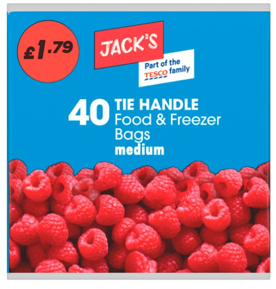 Jacks 40 Tie Handle Food & Freezer Bags Medium 1.79 Pm