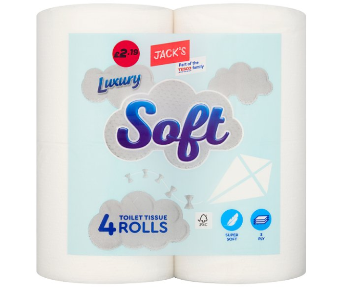 Jacks Luxury Soft 4 Toilet Tissue £2.19PM