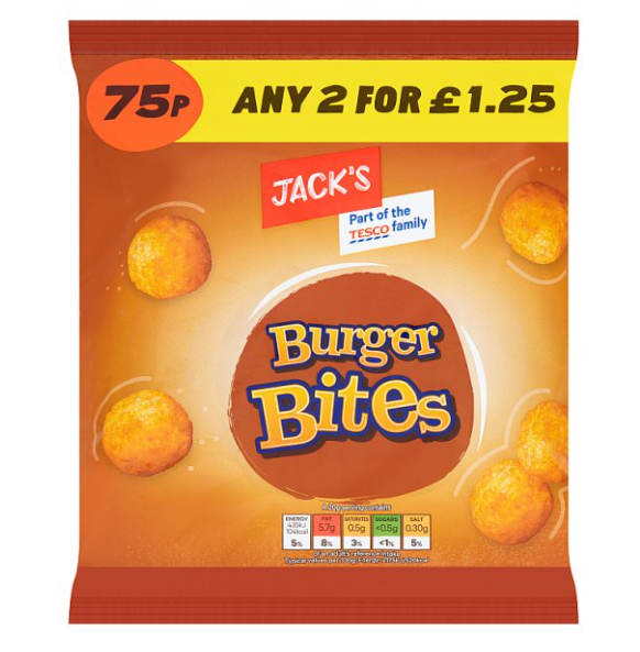Jack's Burger Bites 60g 75p 2 for £1.25