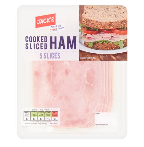 Jack's Cooked Sliced Ham 5 Slices 90g £1.49
