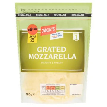 Jack's Grated Mozzarella 180g