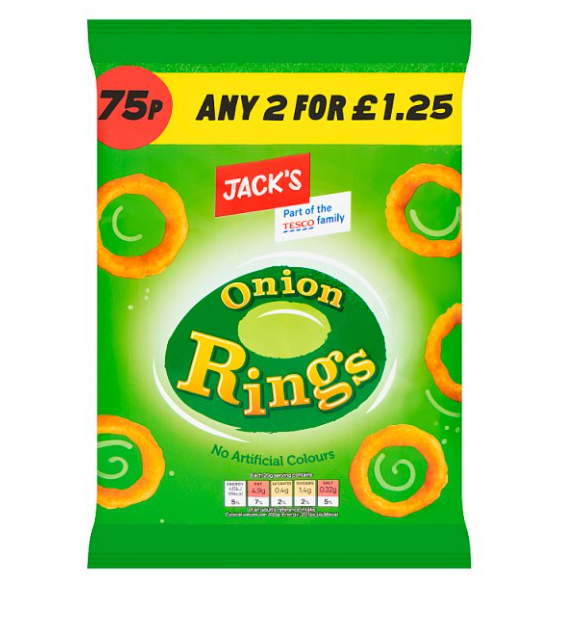Jack's Onion Rings 60g 75p 2 for £1.25