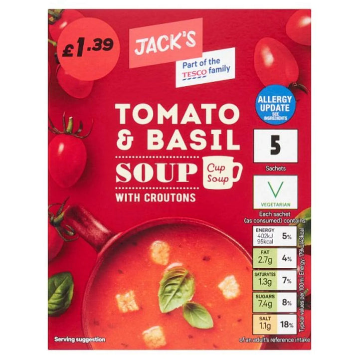 Jacks - Cup Soup - 120g - Tomato & Basil