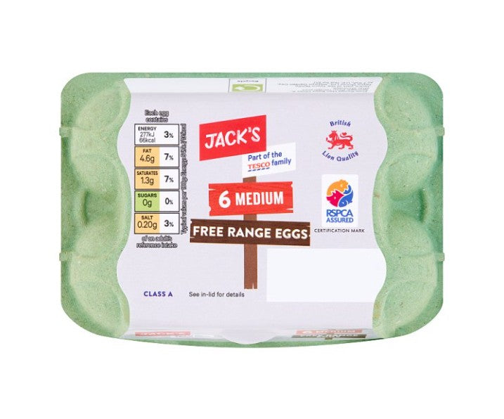 Jacks 6 Medium Free Range Eggs