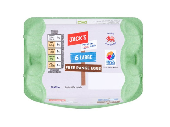 Jacks 6 Large Free Range Eggs