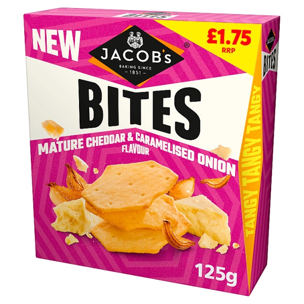 Jacobs Bites Mature Cheddar & Onion Pm £1.75 125g