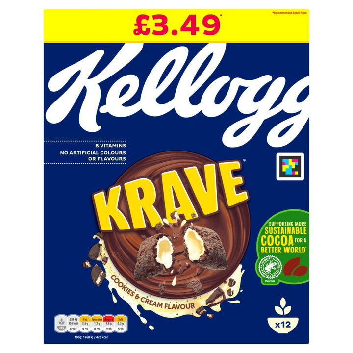 Kellogg's Krave Breakfast Cereal - Cookies & Cream