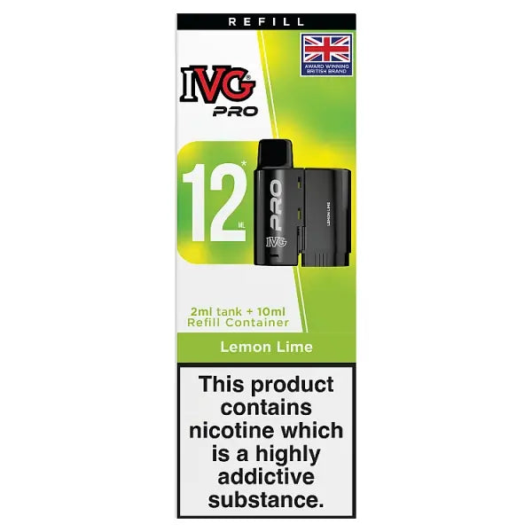 Ivg Pro 12 Refills/Pods/Vaping Liquid Container - Lemon and Lime