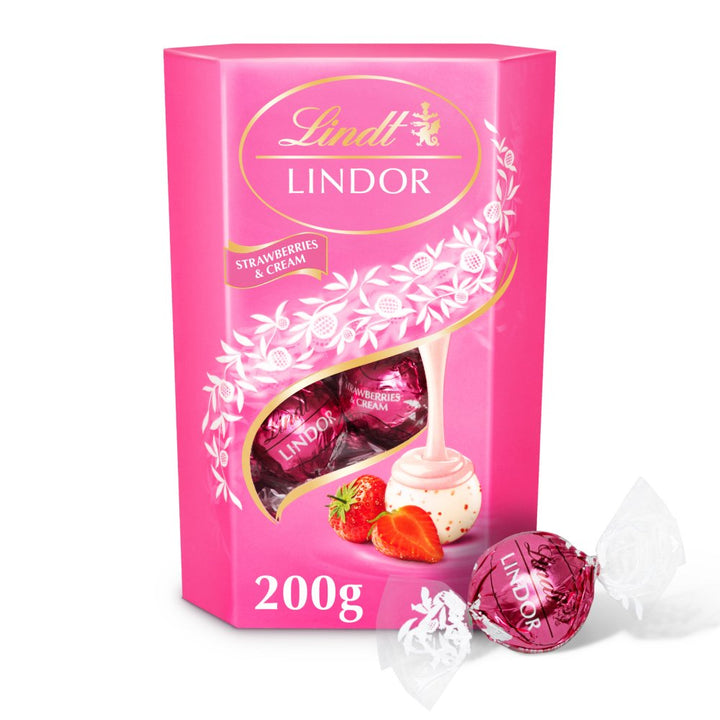 Lindor Cornet 200g - Strawberries & Cream