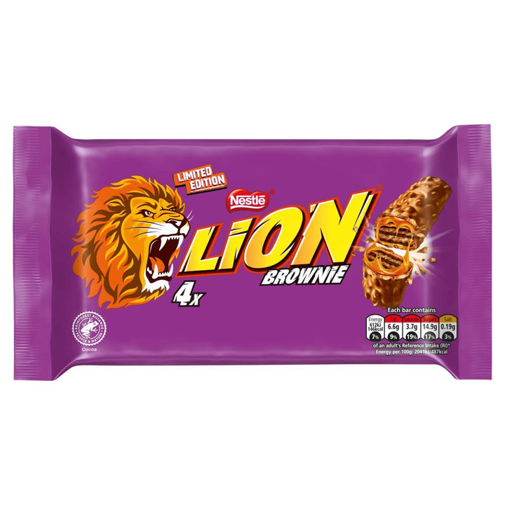 Lion Chocolate Bar 4 Pack Multipack 120g £1.99 - Brownie