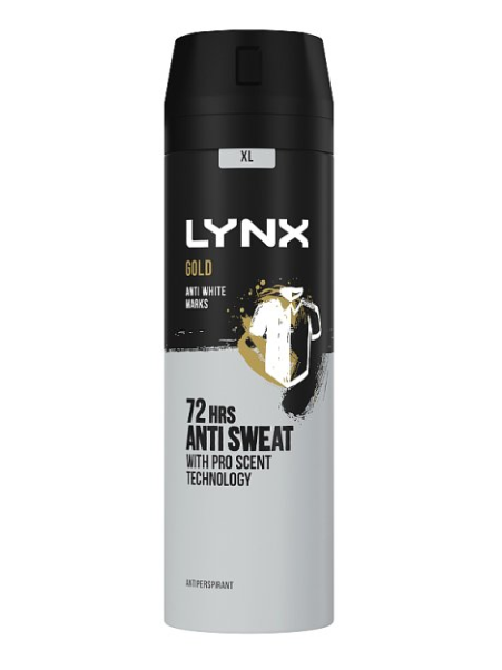 Lynx Anti-perspirant Deodorant Spray XL Gold Anti White Marks 200 ml £3.99