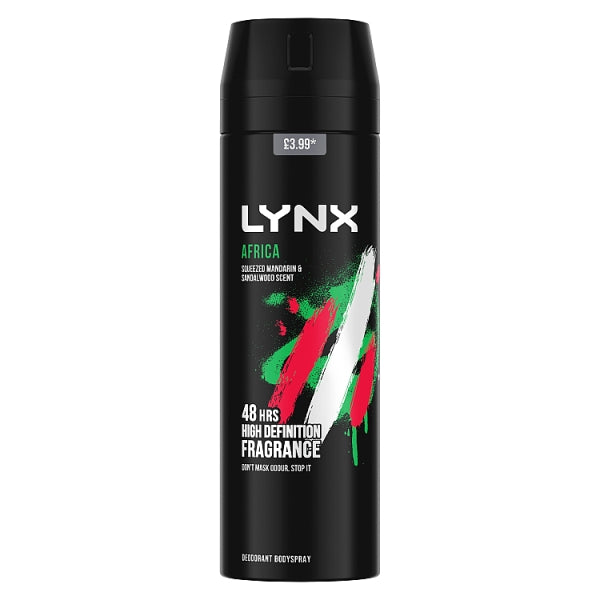 Lynx Body Spray Africa Pm £3.99 200ml