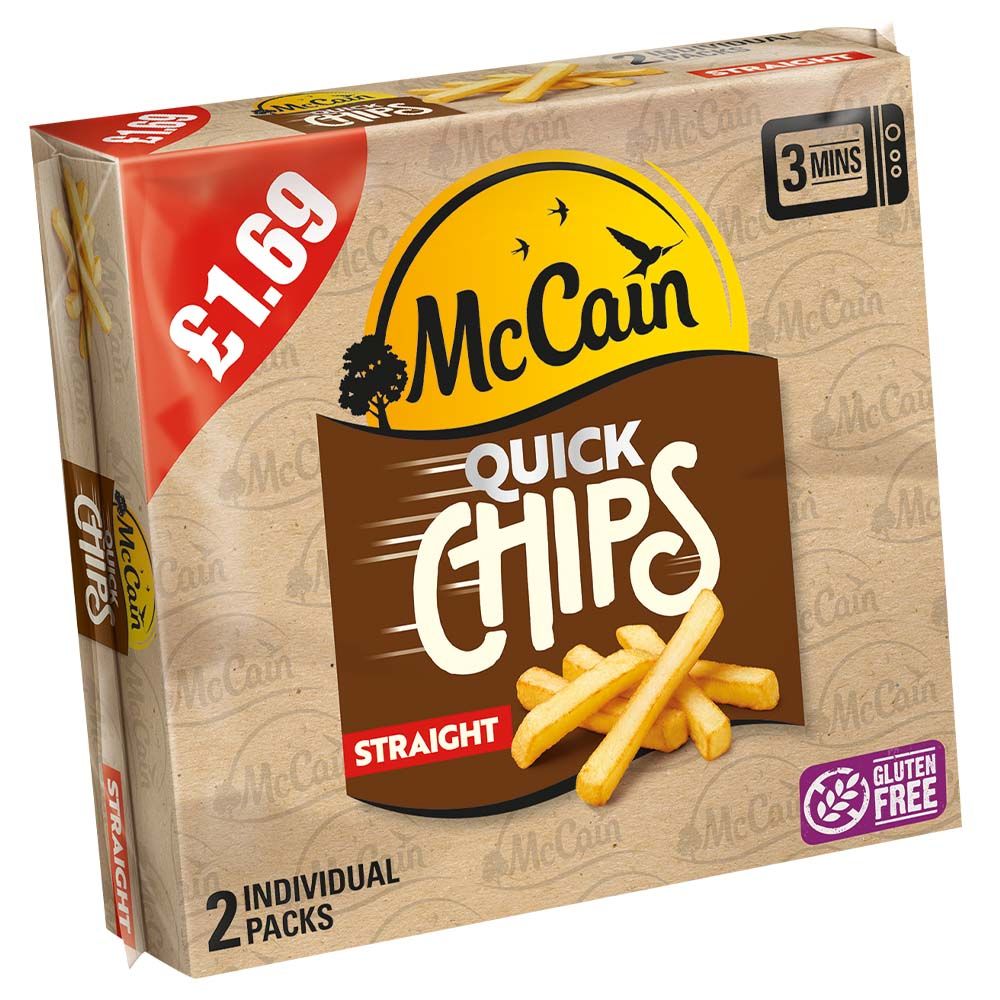 McCain 2 Pack Quick Chips 200g Price Marked £1.69PM