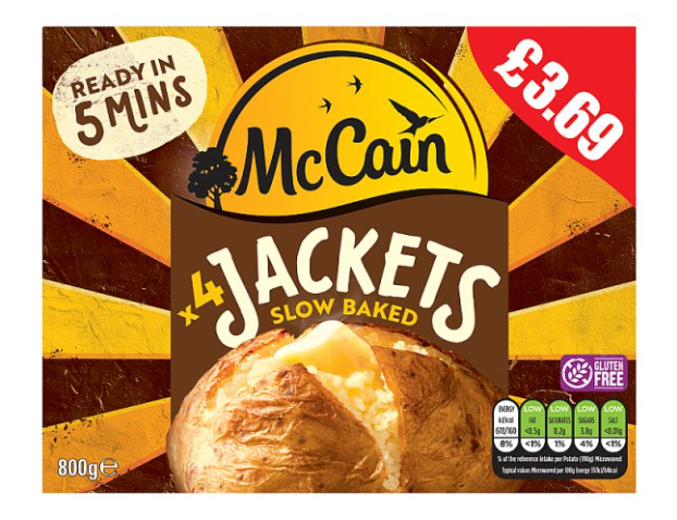 McCain 4 Slow Baked Jackets 800g £3.69PM