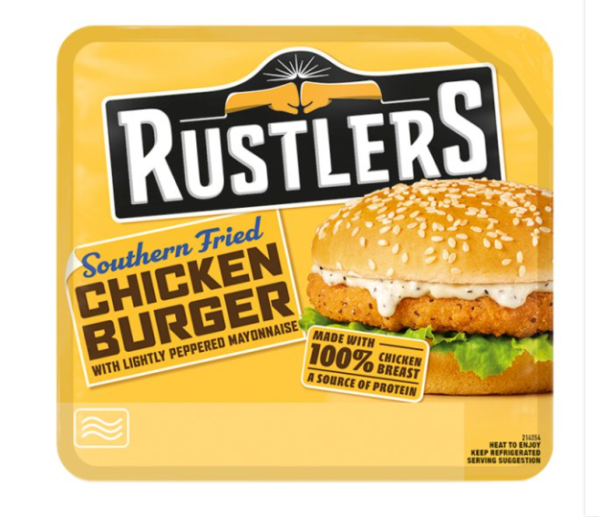 Rustlers Southern Fried Chicken Burger 136g £1.60