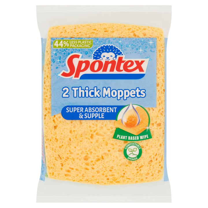 Spontex 2 Thick Moppets Super Absorbent