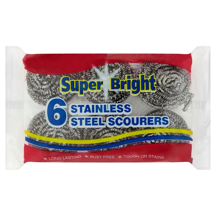 Super Bright 6 Stainless Steel Scourers