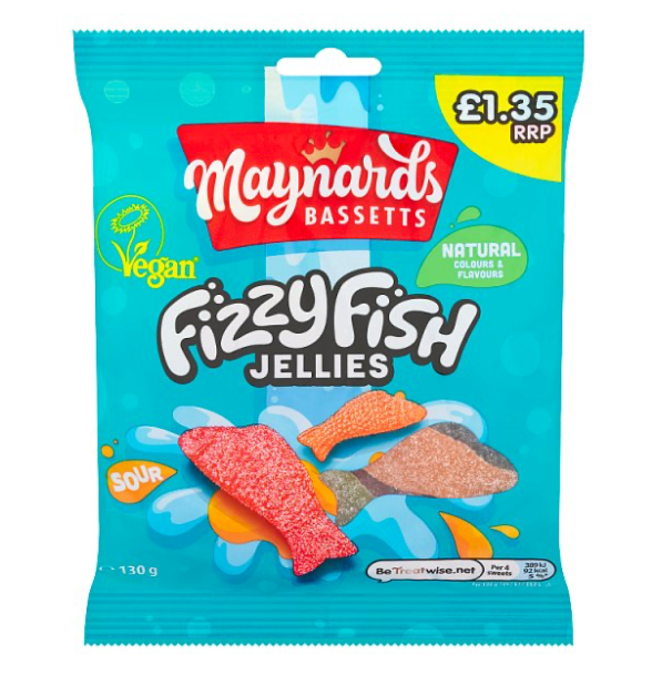 Maynards Bassetts 130g - Fizzy Fish Jellies