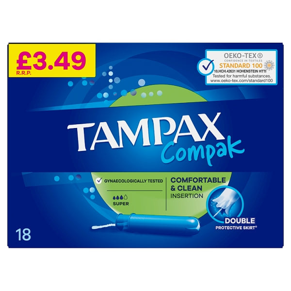 Tampax Compak Super 18's Pm £3.49 18's
