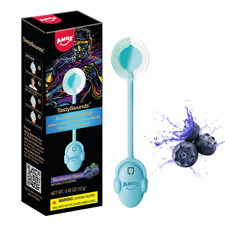 Amos Singing Lollipop Audio Lollipop Tasty Sounds audio lollipop American musiclollipop - Blueberry