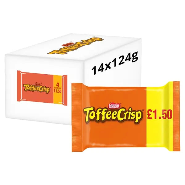 Toffee Crisp Chocolate Bar 4 Pack Multipack 124g