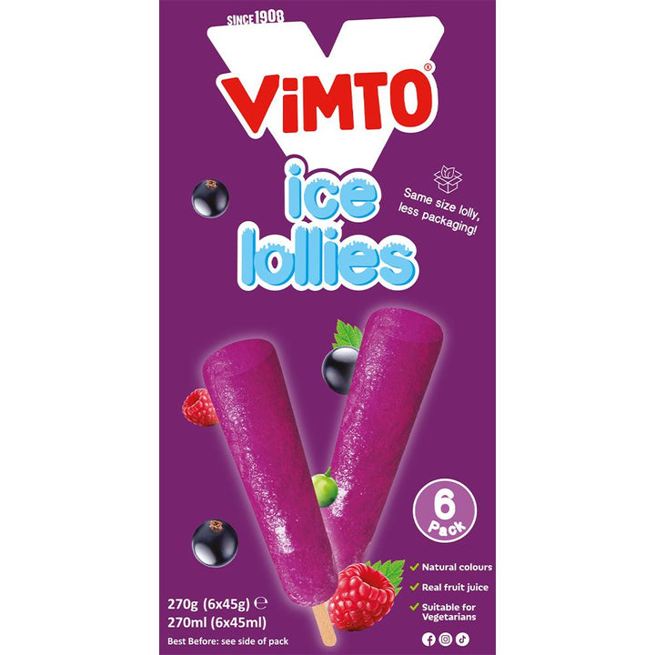 Vimto ice lollies 6 in pack