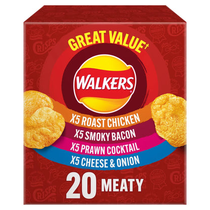 Walkers Variety Multipack Crisps Box 20 x 25g Snacks boxes big