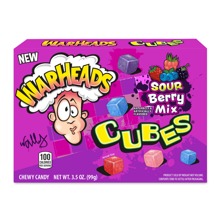 Warheads Mix Cubes Theatre Box - Sour Berry Mix