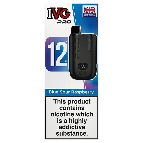 IVG PRO 12 UPTO 10K PUFFS VAPING DEVICE /VAPES/ELECTRONIC CIGARETTES - BlueSour Raspberry