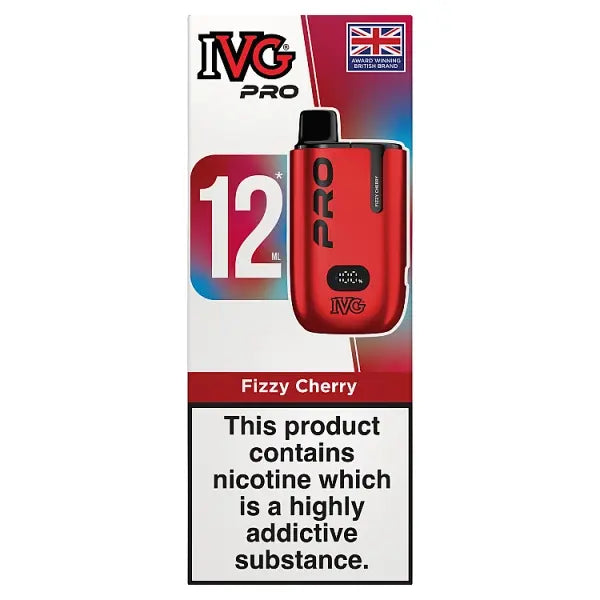 IVG PRO 12 UPTO 10K PUFFS VAPING DEVICE /VAPES/ELECTRONIC CIGARETTES - Fizzy Cherry
