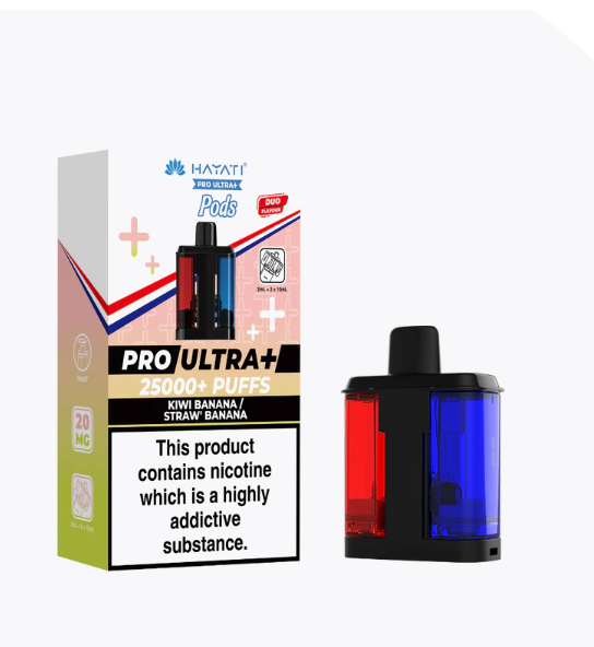 Hayati Pro Ultra+ 25000 puffs Pods(big vapes refilled pods) - Kiwi Banana/Straw Banana