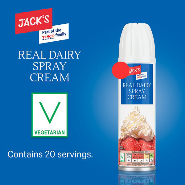 Jack's Real Dairy Squirty Spray Cream 250g dessert toppings squirtycream whippedcream