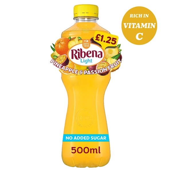 Ribena Light Not Added Sugar Juice Drink 500ml - Light Pineapple