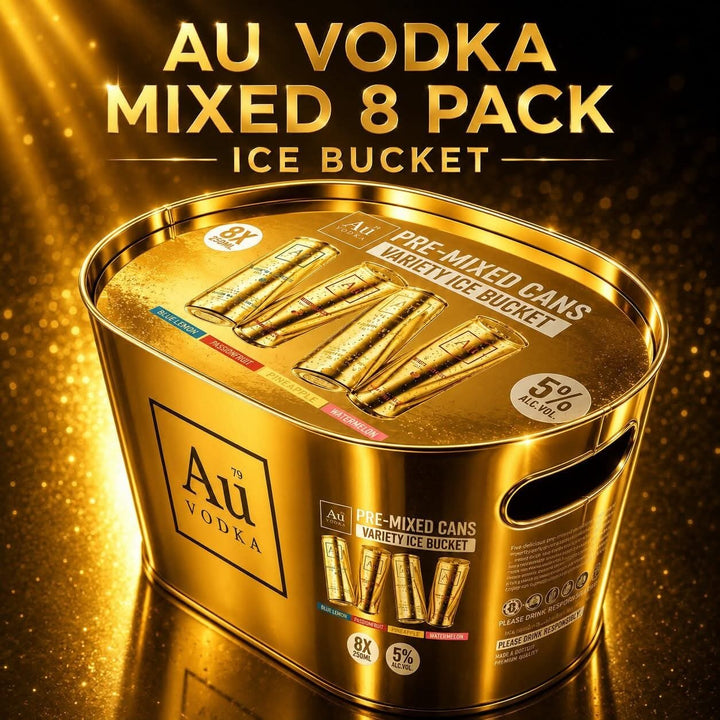 Au Vodka Ice Buckets with Pre Mixed Cans 4 Different 330ml Flavours In Buckets auicebuckets