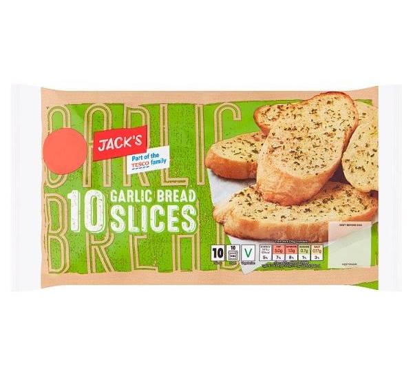 Jack's 10 Garlic Bread Slices 260g garlicbreadslicesfrozen