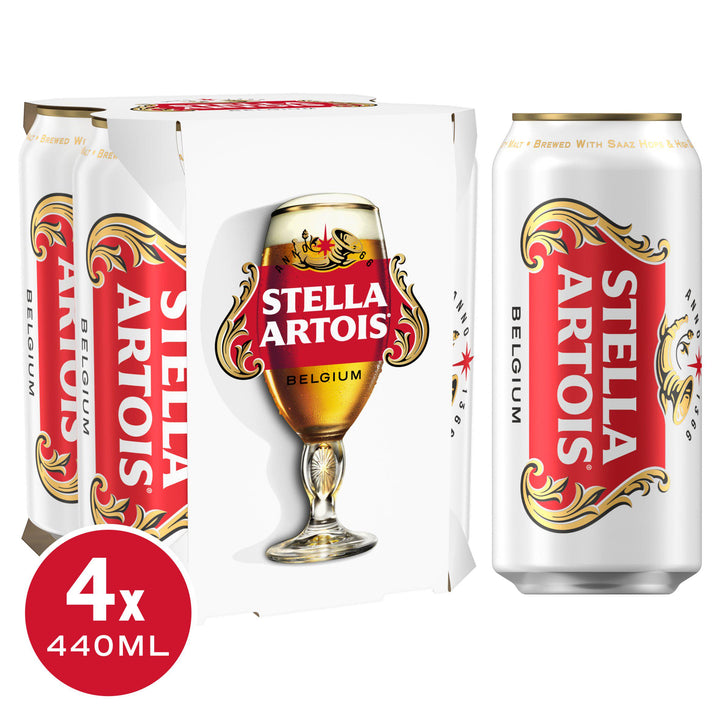 Stella Artois Belgium Premium Lager Beer - 440ml