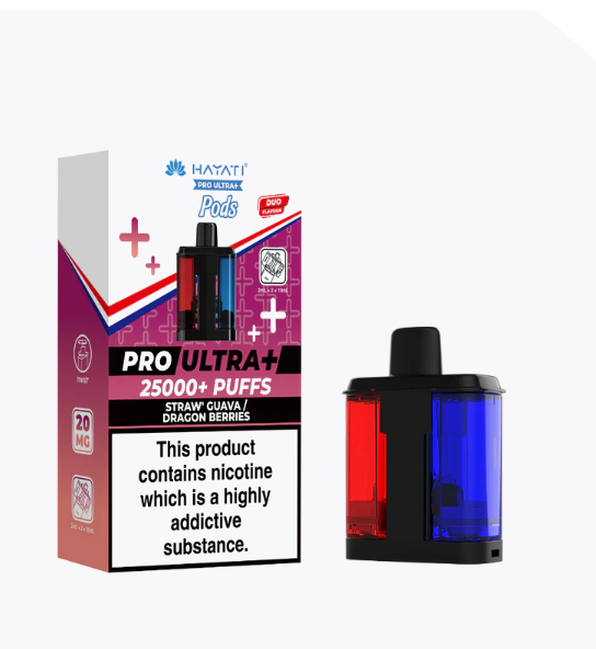Hayati Pro Ultra+ 25000 puffs Pods(big vapes refilled pods) - Straw Guava/Dragon Berries