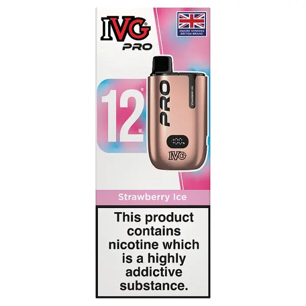 IVG PRO 12 UPTO 10K PUFFS VAPING DEVICE /VAPES/ELECTRONIC CIGARETTES - Strawberry Ice