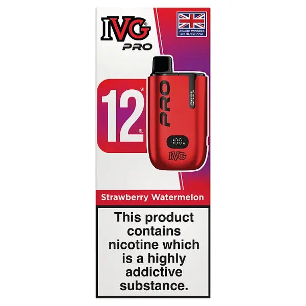 IVG PRO 12 UPTO 10K PUFFS VAPING DEVICE /VAPES/ELECTRONIC CIGARETTES - Strawberry Watermelon